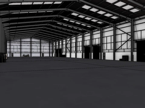 Industrial Warehouse Interior 11 3D Model