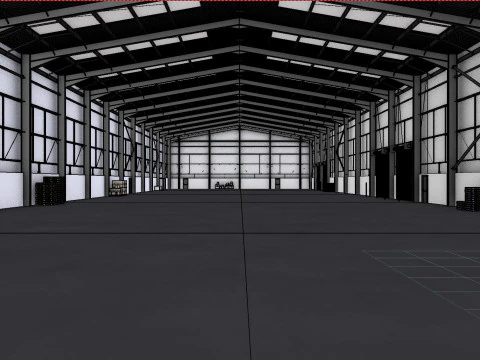 Industrial Warehouse Interior 11 3D Model