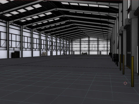 Industrial Warehouse Interior 11 3D Model