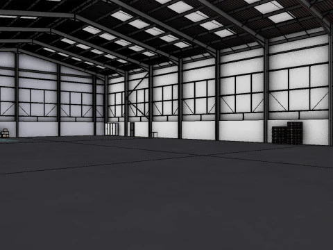 Industrial Warehouse Interior 11 3D Model