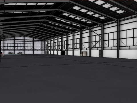 Industrial Warehouse Interior 11 3D Model