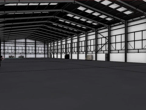 Industrial Warehouse Interior 11 3D Model