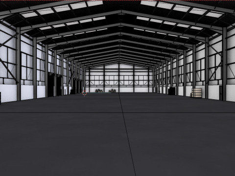 Industrial Warehouse Interior 11 3D Model