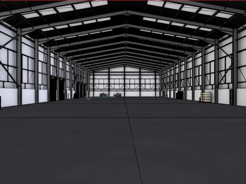 Industrial Warehouse Interior 11 3D Model