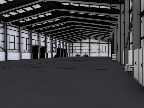 Industrial Warehouse Interior 11 3D Model