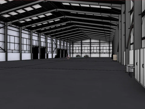 Industrial Warehouse Interior 11 3D Model