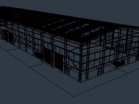 Industrial Warehouse Interior 11 3D Model