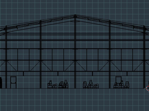 Industrial Warehouse Interior 11 3D Model