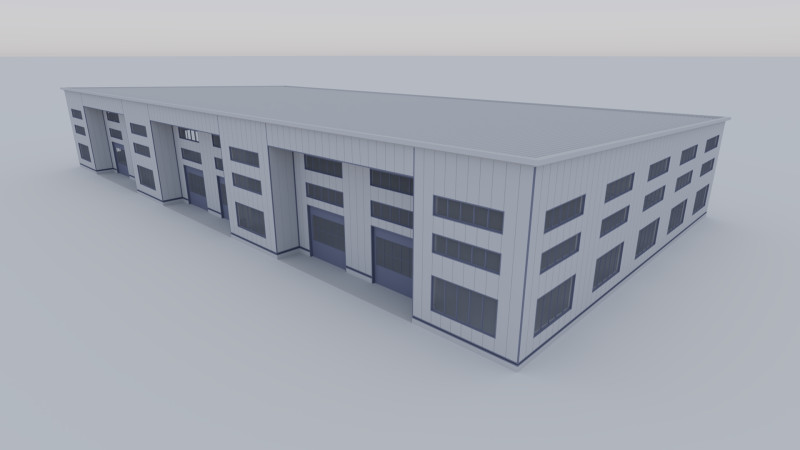 Industrial Exterior 1 3D 模型 .c4d .max .obj .3ds .fbx .stl .blend