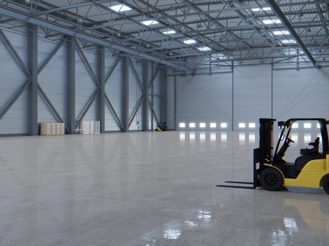 Airplane Hangar Interior 3 3D Model