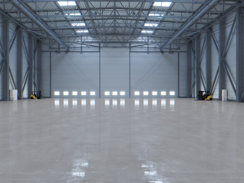 Airplane Hangar Interior 3 3D Model