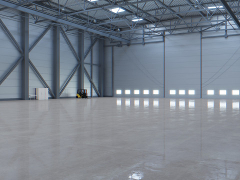 Airplane Hangar Interior 3 3D Model