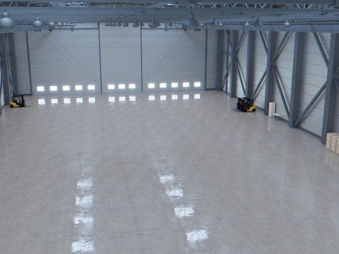 Airplane Hangar Interior 3 3D Model