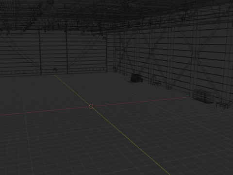 Airplane Hangar Interior 3 3D Model