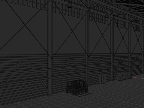 Airplane Hangar Interior 4 3D Модель