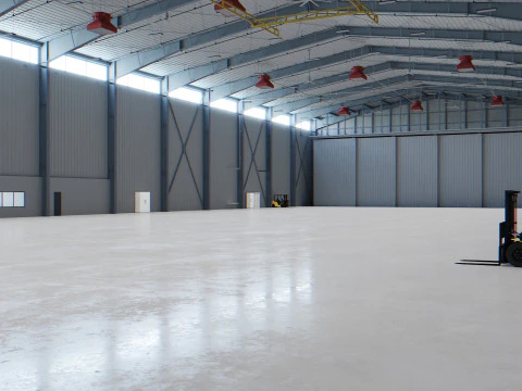 Airplane Hangar Interior 5 3D Model