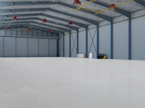 Airplane Hangar Interior 5 3D Model