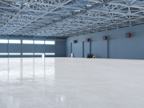 Airplane Hangar Interior 6 3D Model