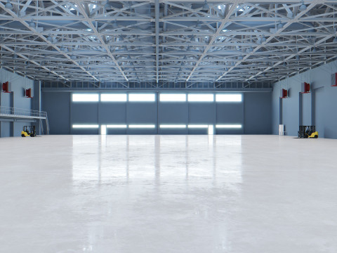 Airplane Hangar Interior 6 3D Model