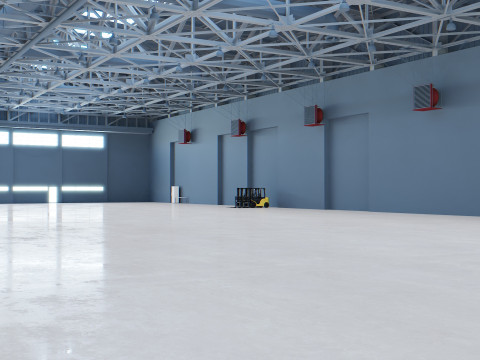 Airplane Hangar Interior 6 3D Model