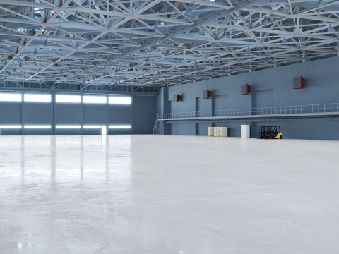 Airplane Hangar Interior 6 3D Model