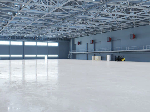 Airplane Hangar Interior 6 3D Model