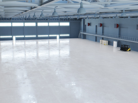 Airplane Hangar Interior 6 3D Model