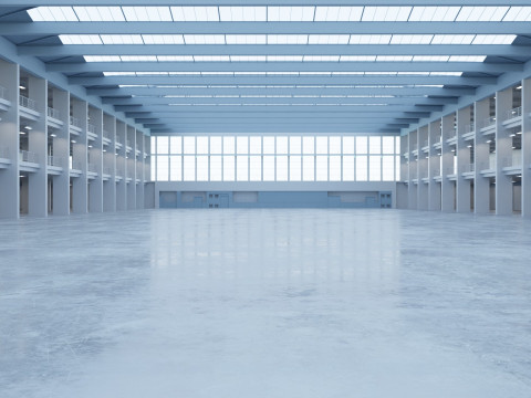 Industrial Hall Interior 1 3D मॉडल