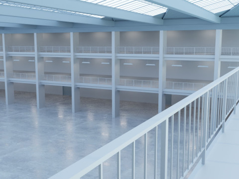 Industrial Hall Interior 1 3D 模型