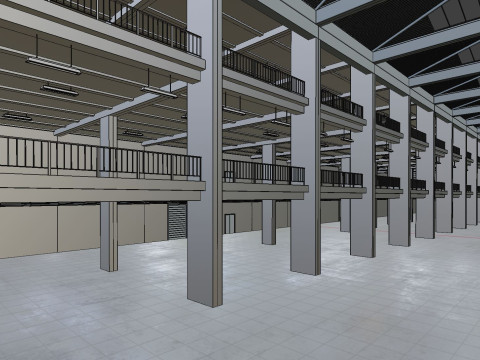 Industrial Hall Interior 1 3D 模型