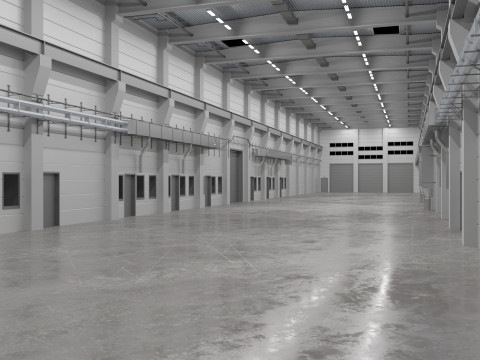 Industrial Hall Interior 2 3D-Modell