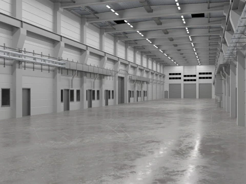 Industrial Hall Interior 2 3D Model