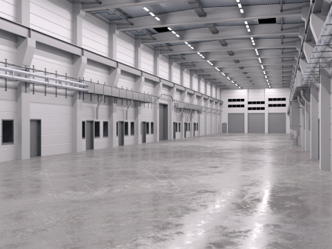 Industrial Hall Interior 2 3D-Modell