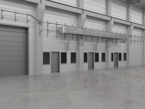 Industrial Hall Interior 2 3D-Modell