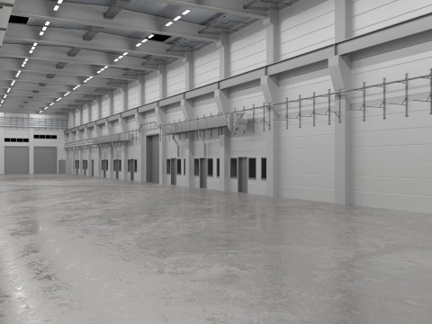 Industrial Hall Interior 2 3D-Modell