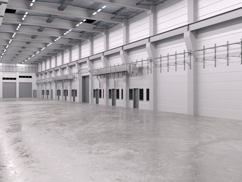 Industrial Hall Interior 2 3D-Modell