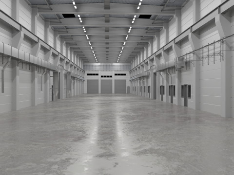 Industrial Hall Interior 2 3D-Modell
