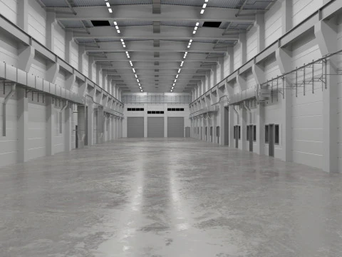 Industrial Hall Interior 2 3D Model