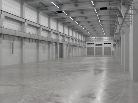 Industrial Hall Interior 2 3D-Modell
