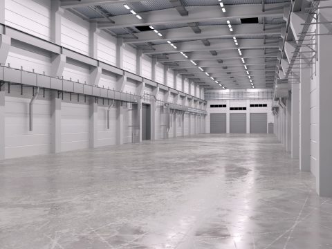 Industrial Hall Interior 2 3D-Modell