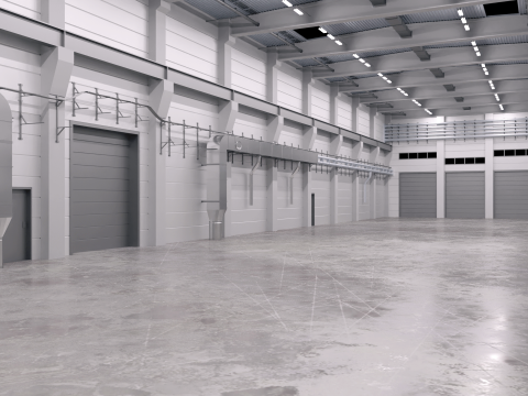Industrial Hall Interior 2 3D-Modell