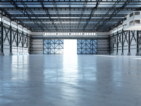 Industrial Hangar Hall Interior 3 Modèle 3D