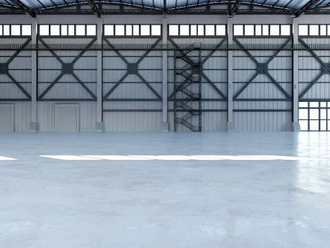 Industrial Hangar Hall Interior 3 Modèle 3D