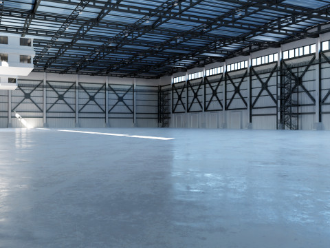 Industrial Hangar Hall Interior 3 Modèle 3D