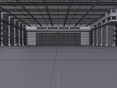 Industrial Hangar Hall Interior 3 Modèle 3D