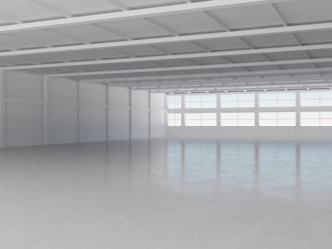 Industrial Hangar Hall Interior 4 Model 3D