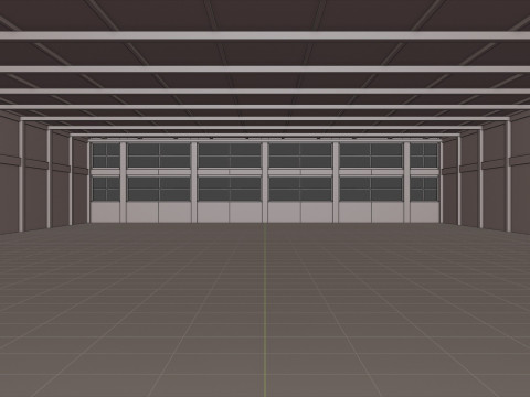 Industrial Hangar Hall Interior 4 Model 3D