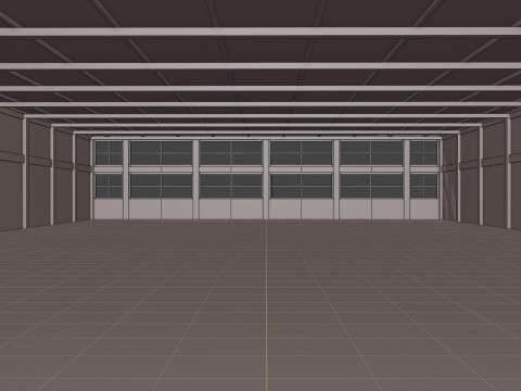 Industrial Hangar Hall Interior 4 Model 3D