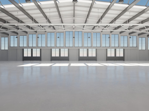 Industrial Hangar Hall Interior 5 3D-Modell