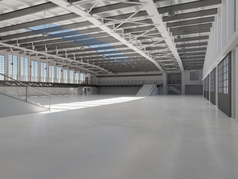 Industrial Hangar Hall Interior 5 3D-Modell